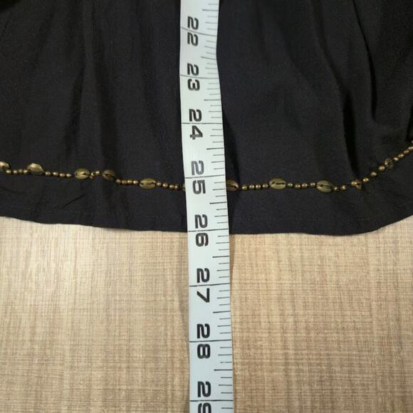 Floreat Anthropologie Embroidered Peasant Top Medium Black Bohemian Whimsigoth - Picture 8 of 11